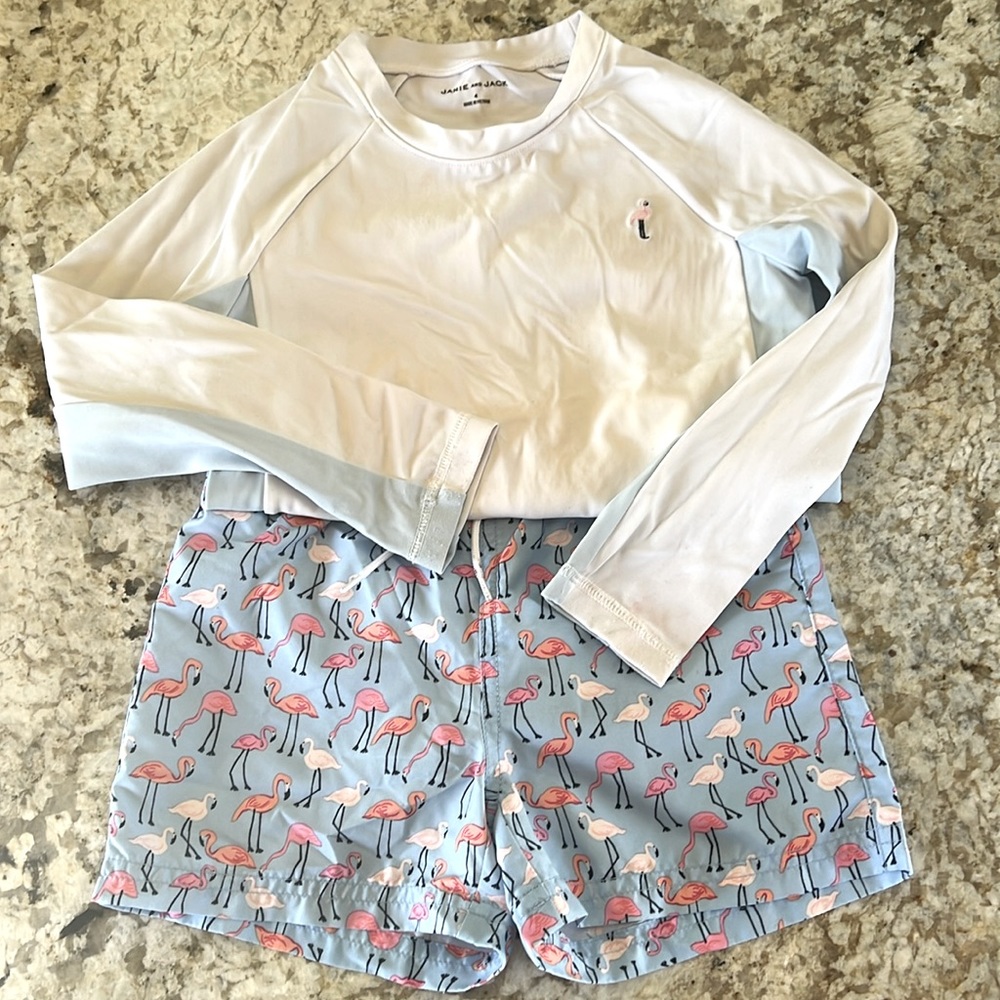 Janie and Jack Toddler Boy Swim Trunks & Rashguard